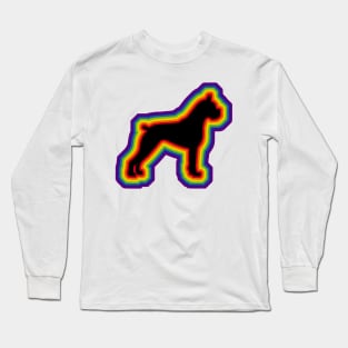 LGBTQ+ rainbow Boxer dog silhouette Long Sleeve T-Shirt